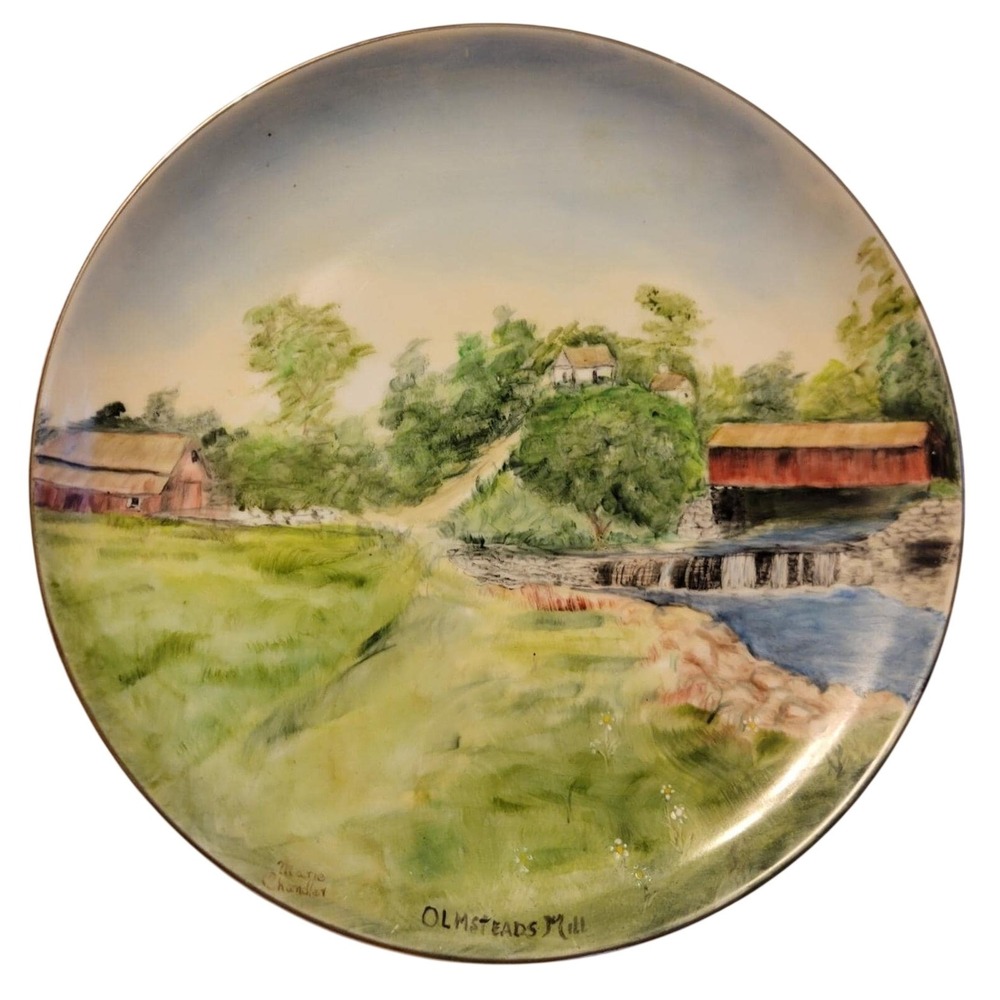 Marie Chandler Hand Painted Olmsteads Mill‎ Fine China Decorative Plate Japan